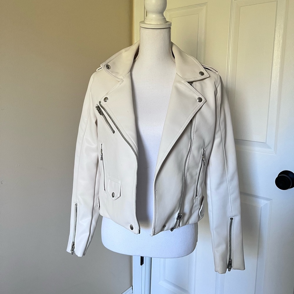 White faux leather jacket